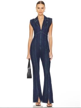 Free People Dark Indigo Denim Jumpsuit